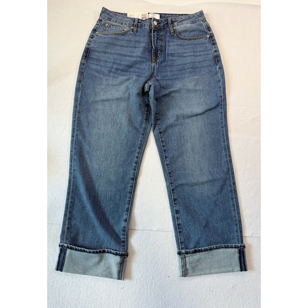 Edited by Hunter McGrady Women's 8 Cuffed Wide Leg High Rise Jean Denim